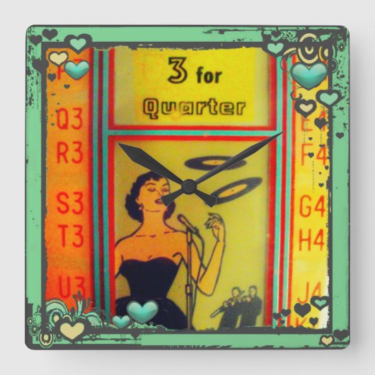 Retro Juke Box Diner Clock! Große Uhr (Vorderseite)