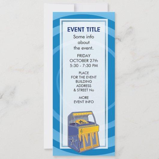 Retro Jukebox Einladung (Rückseite)