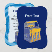 Retro Jukebox Einladung (Vorne/Hinten)