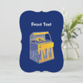 Retro Jukebox Einladung (Stehend Vorderseite)