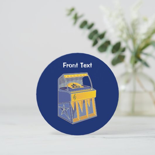 Retro Jukebox Einladung (Stehend Vorderseite)