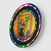 Retro Jukebox Fake Neon! Round Clock Große Wanduhr (Winkel)