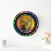 Retro Jukebox Fake Neon! Round Clock Große Wanduhr (Zuhause)