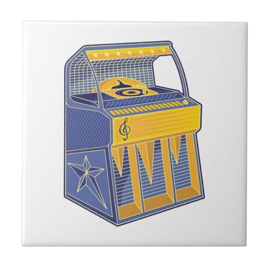 Retro Jukebox Fliese (Vorderseite)