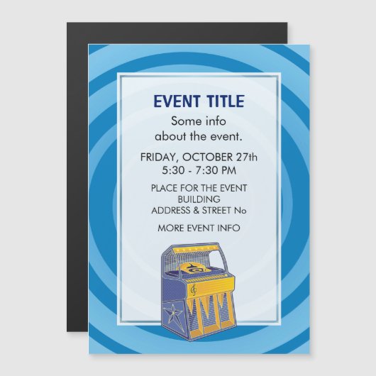 Retro Jukebox Magnetkarte (Vorne/Hinten)