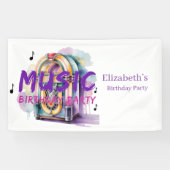 Retro-Jukebox-Musik-Geburtstagsfeier Willkommen Banner (Horizontal)