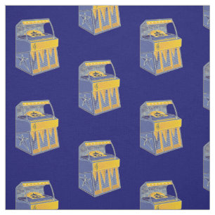 Retro Jukebox Muster Stoff