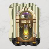 Retro Jukebox-Party Einladungen (Vorne/Hinten)