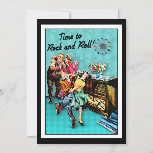 Retro Jukebox Party für Rock und Roll Einladung (Vorderseite)
