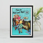 Retro Jukebox Party für Rock und Roll Einladung (Stehend Vorderseite)