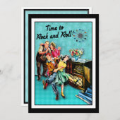 Retro Jukebox Party für Rock und Roll Einladung (Vorne/Hinten)