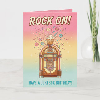 Retro Jukebox Rock On! Musical Birthday Card Karte