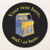 Retro Jukebox Runder Pappuntersetzer (Vorderseite)