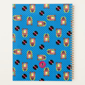 Retro Jukebox Vinyl Platten Music Blue Personalize Planer (Rückseite)