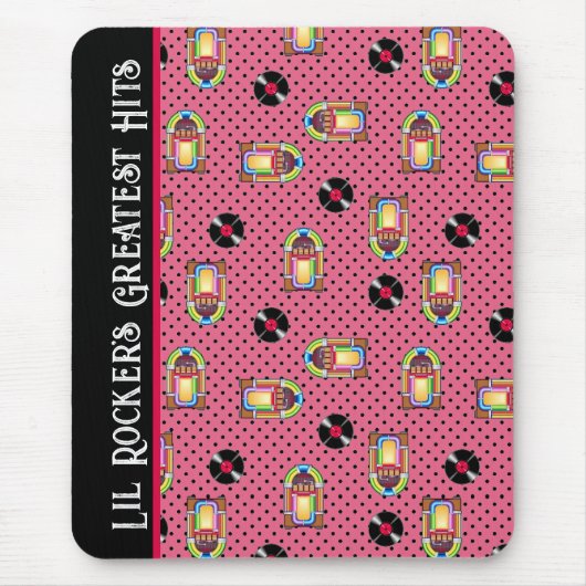 Retro Jukebox Vinyl Platten Music Pink personalisi Mousepad (Vorne)