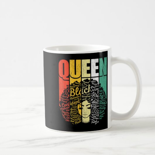 Retro Juneteenth-Königin Melanin Muttertag Frauen Kaffeetasse (Rechts)