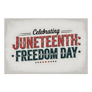 Retro-Juneteenth-Typografie, Tag der schwarzen Fre Poster