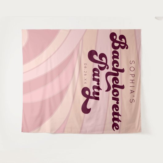 Retro Junggeselinnen-Abschied Backdrop Funky Wandteppich (Vorderseite (Horizontal))