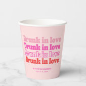 Retro-Junggeselinnen-Abschied Betrunken in Liebe Pappbecher (Vorderseite)