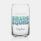 Retro Junggeselinnen-Abschied Bride Squad Bridesma Dosenglas (Vorderseite)