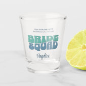 Retro Junggeselinnen-Abschied Bride Squad Bridesma Schnapsglas (Vorderseite)