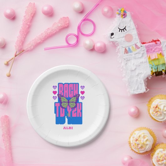 Retro-Junggeselinnen-Abschied der 00er Jahre Pappteller (Party)