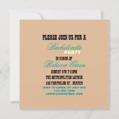 retro Junggeselinnen-Abschied des Einladung (Rückseite)