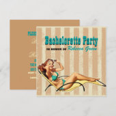 retro Junggeselinnen-Abschied des Einladung (Vorne/Hinten)