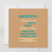 retro Junggeselinnen-Abschied des Einladung (Rückseite)