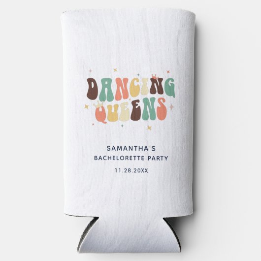 Retro Junggeselinnen-Abschied Disco 70er Dancing Q Selters Dosenkühler (Vorderseite)