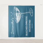 Retro Junggeselinnen-Abschied Hintergrund Boho Aqu Wandteppich (Vorderseite)