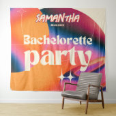 Retro Junggeselinnen-Abschied Hintergrund Groovy 7 Wandteppich (Beispiel (Horizontal))