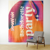 Retro Junggeselinnen-Abschied Hintergrund Groovy 7 Wandteppich (Beispiel)