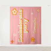 Retro Junggeselinnen-Abschied Hintergrund Groovy 7 Wandteppich (Vorderseite)