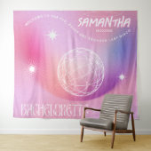 Retro Junggeselinnen-Abschied Hintergrund Groovy 7 Wandteppich (Beispiel (Horizontal))