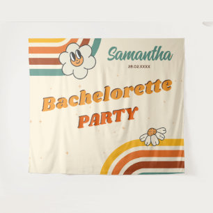 Retro Junggeselinnen-Abschied Hintergrund Groovy 7 Wandteppich