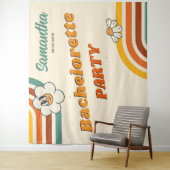 Retro Junggeselinnen-Abschied Hintergrund Groovy 7 Wandteppich (Beispiel)