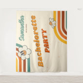 Retro Junggeselinnen-Abschied Hintergrund Groovy 7 Wandteppich (Vorderseite)