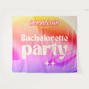 Retro Junggeselinnen-Abschied Hintergrund Groovy 7 Wandteppich