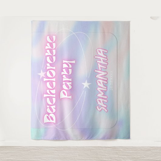 Retro Junggeselinnen-Abschied Hintergrund Groovy P Wandteppich (Vorderseite)