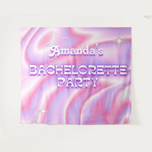 Retro Junggeselinnen-Abschied Hintergrund Groovy P Wandteppich (Vorderseite (Horizontal))