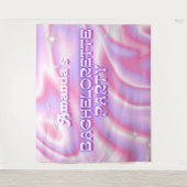 Retro Junggeselinnen-Abschied Hintergrund Groovy P Wandteppich (Vorderseite)