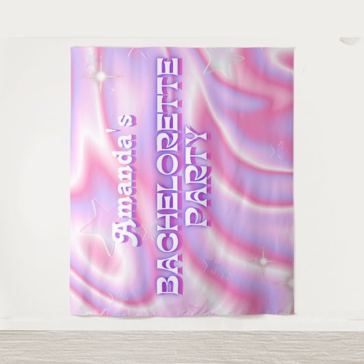 Retro Junggeselinnen-Abschied Hintergrund Groovy P Wandteppich (Vorderseite)