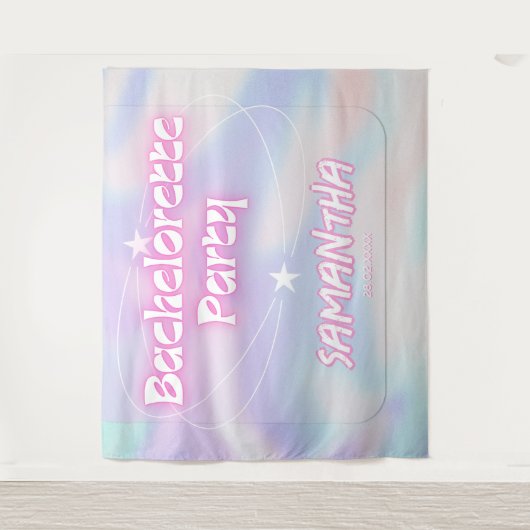 Retro Junggeselinnen-Abschied Hintergrund Groovy P Wandteppich (Vorderseite)