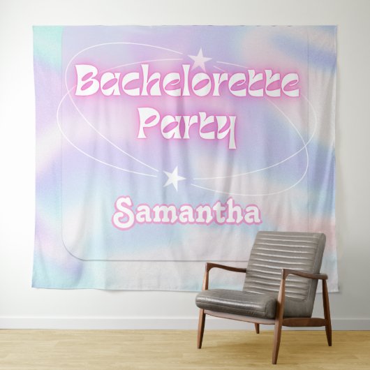 Retro Junggeselinnen-Abschied Hintergrund Groovy P Wandteppich (Beispiel (Horizontal))