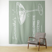 Retro Junggeselinnen-Abschied Hintergrund Grüner C Wandteppich (Beispiel)