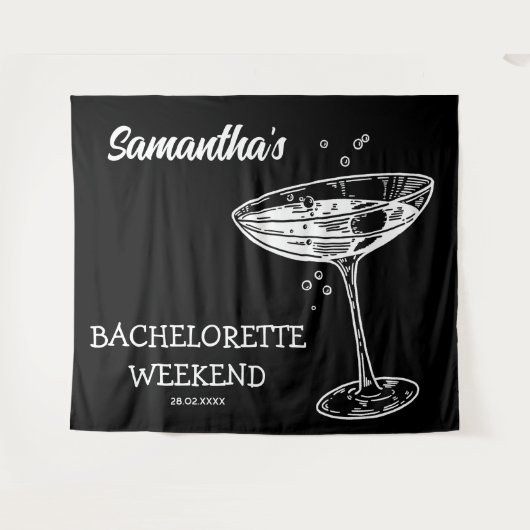 Retro Junggeselinnen-Abschied Hintergrund Moderner Wandteppich (Vorderseite (Horizontal))