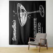 Retro Junggeselinnen-Abschied Hintergrund Moderner Wandteppich (Beispiel)