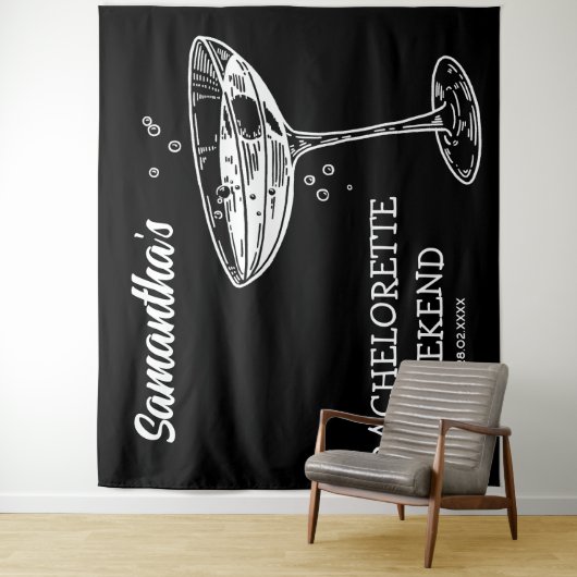 Retro Junggeselinnen-Abschied Hintergrund Moderner Wandteppich (Beispiel)