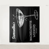Retro Junggeselinnen-Abschied Hintergrund Moderner Wandteppich (Vorderseite)